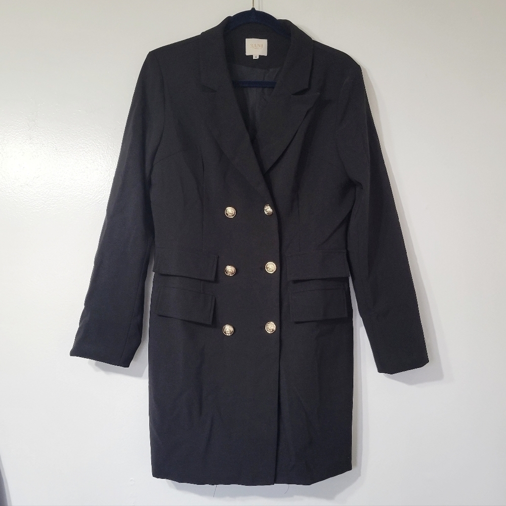 Rani Paris Women's Black Jacket with Gold Buttons Size XL